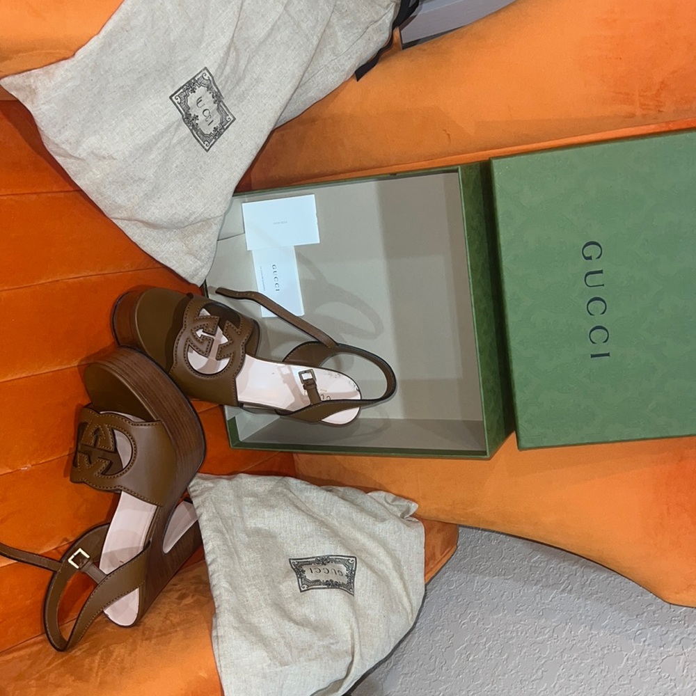 Natural colored Gucci platforms size 41 women